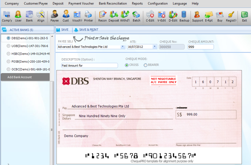 Cheque printing software in excel